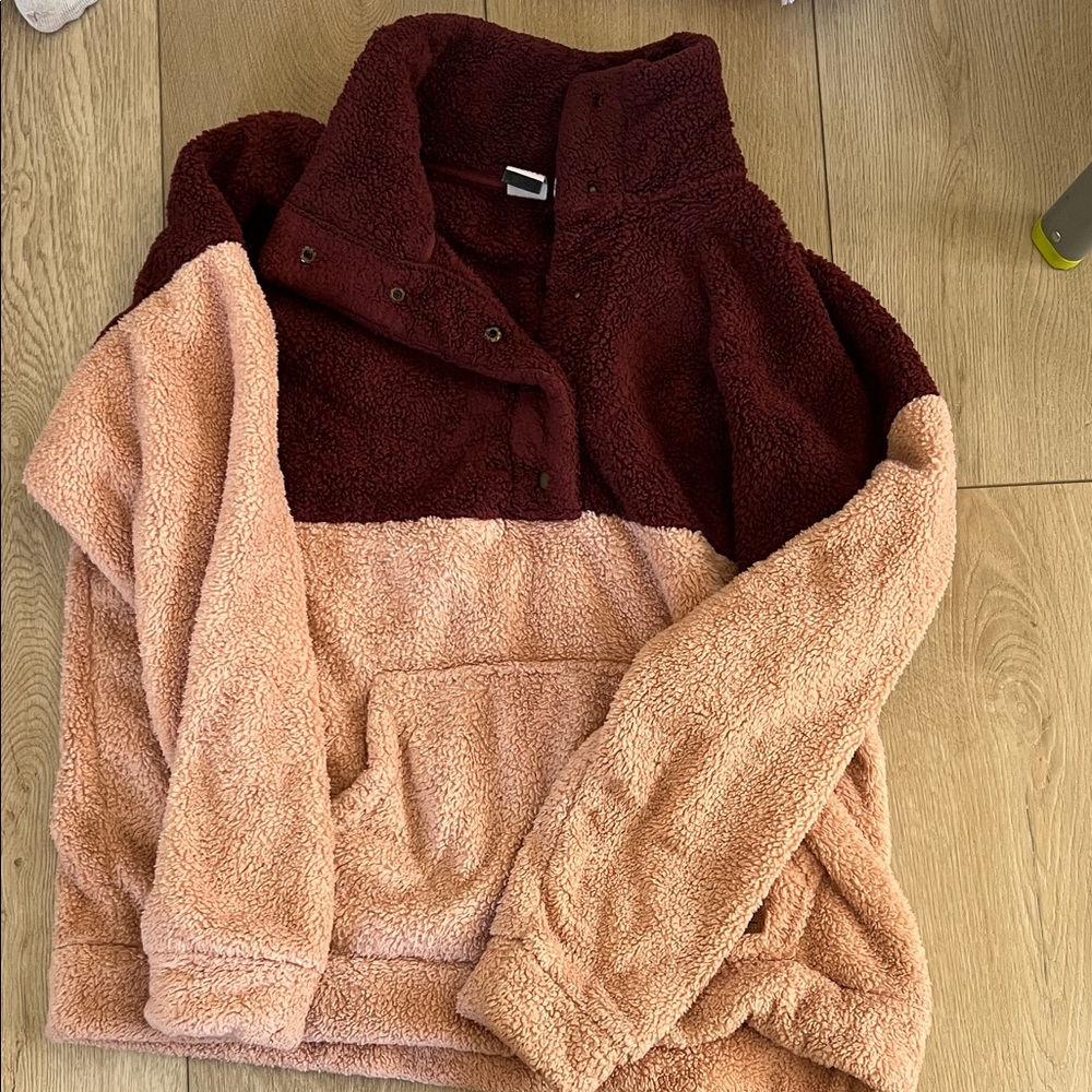 Roxy Soft Blush Pink Sherpa Pullover